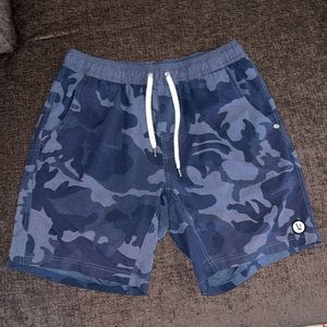 Vuori Mens Blue Camouflage Shorts